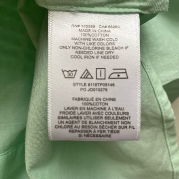 Joie Textured Vesta Pintuck Puff Sleeve Cotton Blouse in Mint Green, Size S - Picture 8 of 9